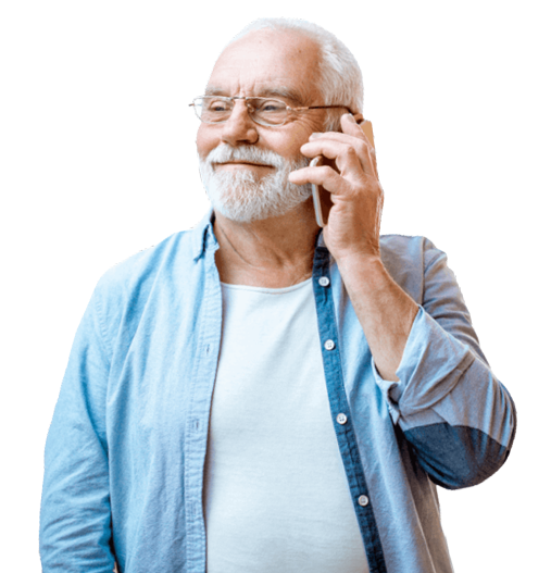 older man on the phone calling for his free case review